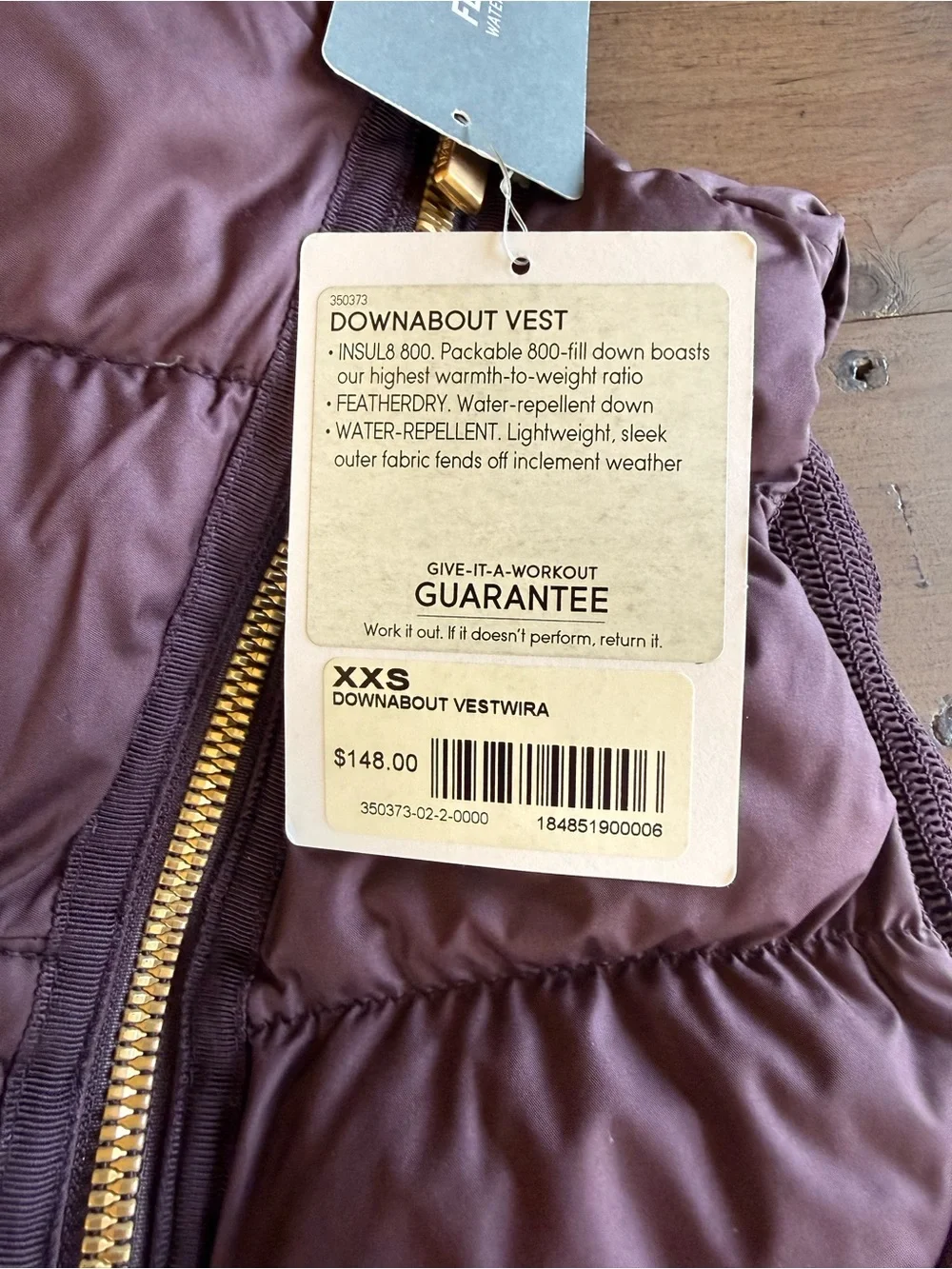 Athleta Featherdry Downabout Vest - deep purple - Picture 4 of 5